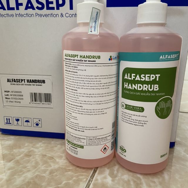 [Nhập mã KIENCV19 giảm ngay 15k ] 1 Thùng nước rửa tay Alfasept 12 x 500ml