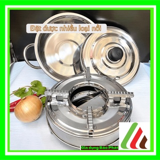 Bếp cồn Inox nấu lẩu dùng cồn khô và cồn nước đường kính 22cm x chiều cao 9 cm xuất xứ tại Việt Nam