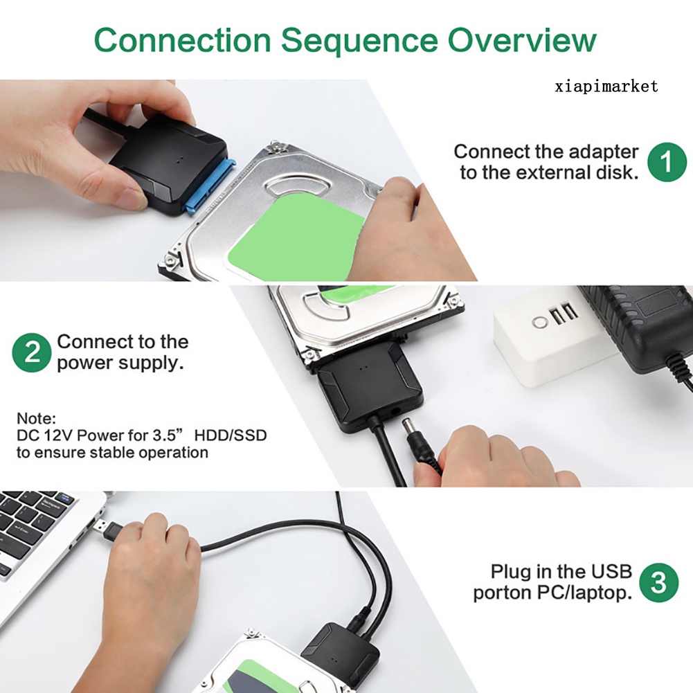 LOP_SATA to USB 3.0 2.5/3.5 HDD SSD Hard Drive Disk Converter Cable Line Adapter