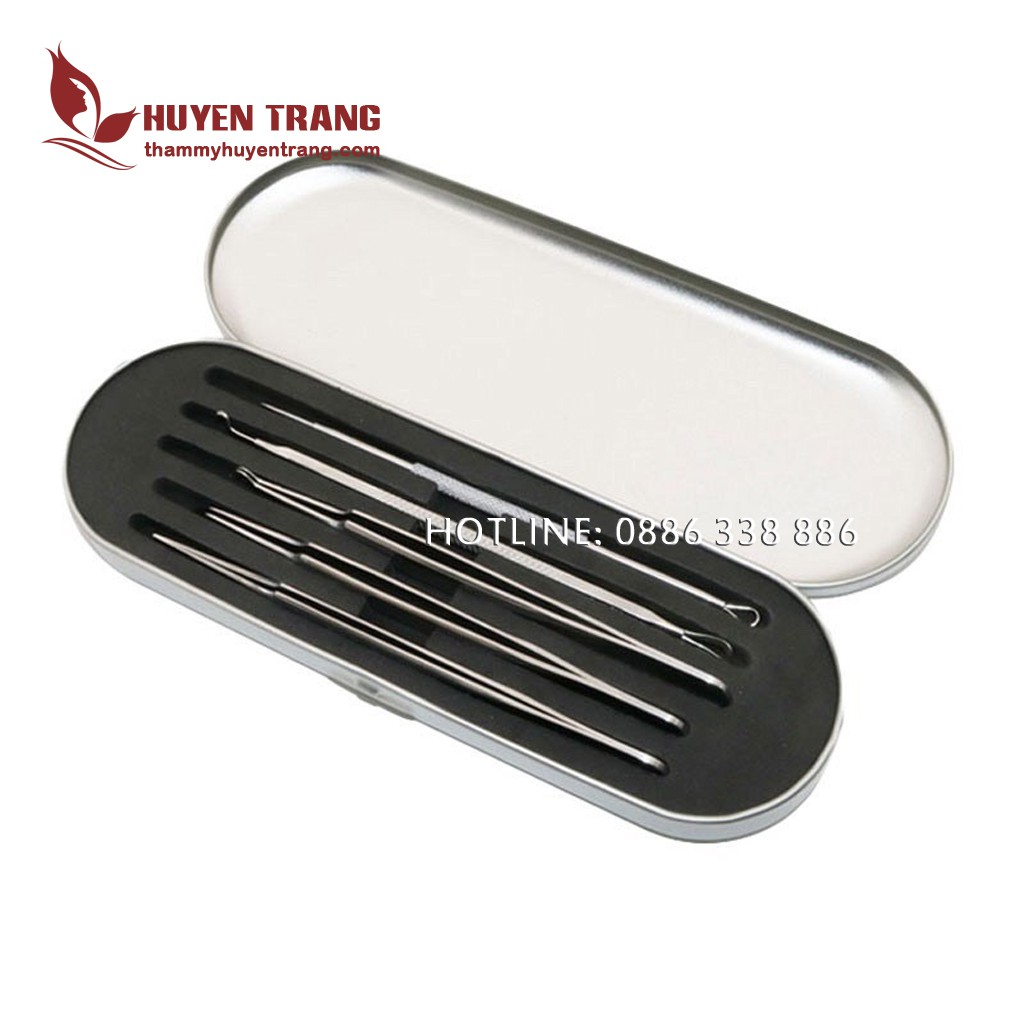 Bộ Dụng Cụ Nặn Mụn 5 Món: 3 Nhíp Lấy Mụn Và 2 Que Nặn Mụn Cao Cấp Không Gỉ - Thẩm Mỹ Huyền Trang | BigBuy360 - bigbuy360.vn