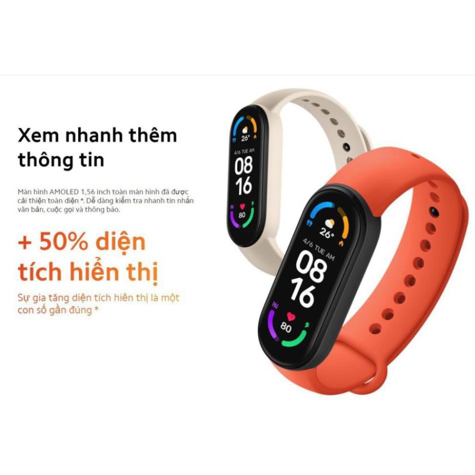 Vòng đeo tay thông minh Xiaomi Mi Band 6 - Bản Nội địa - Có Tiếng Việt - Bảo hành 1 tháng