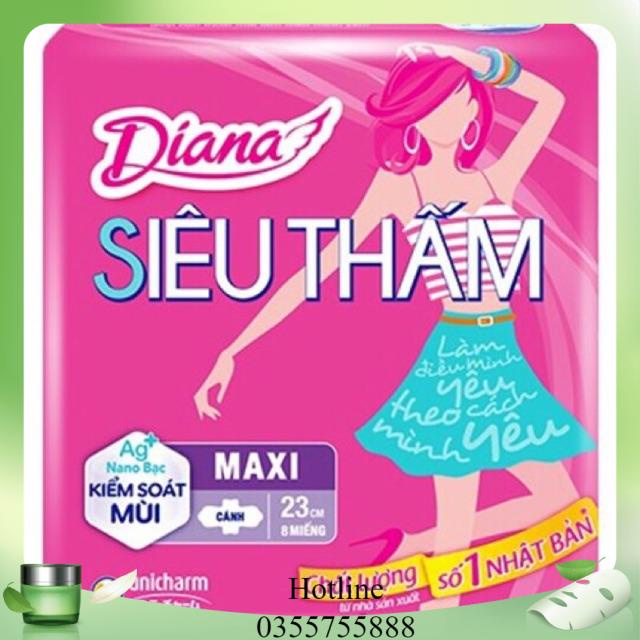 Lốc 6 Gói BVS Diana Maxi cánh 8 miếng/gói
