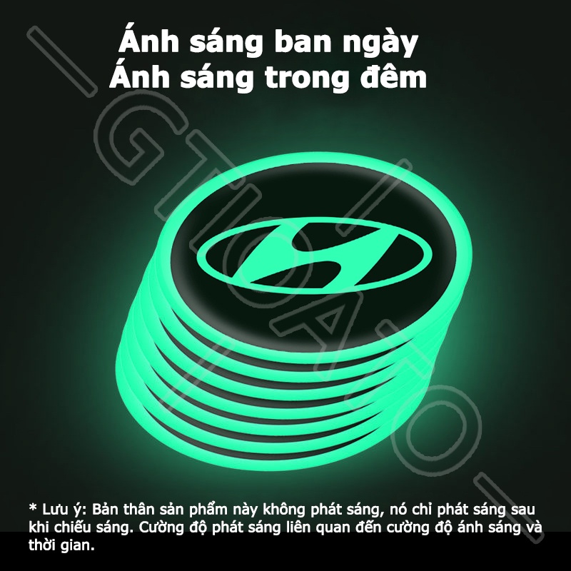GTIOATO Ánh Sáng Ban Đêm Decal DáN Xe MiếNg DáN ChốNg NưỚC Ô Tô Bánh Xe Nắp Bình Xăng Nắp Máy Bát Cửa Cảnh Báo Nhãn Dán Xe Hơi Trang Trí Ô Tô Cho Hyundai Grand Starex Avante Accent I10 Santa Fe Kona Venue Tucson Sonata Ioniq Creta I20 SantaFe