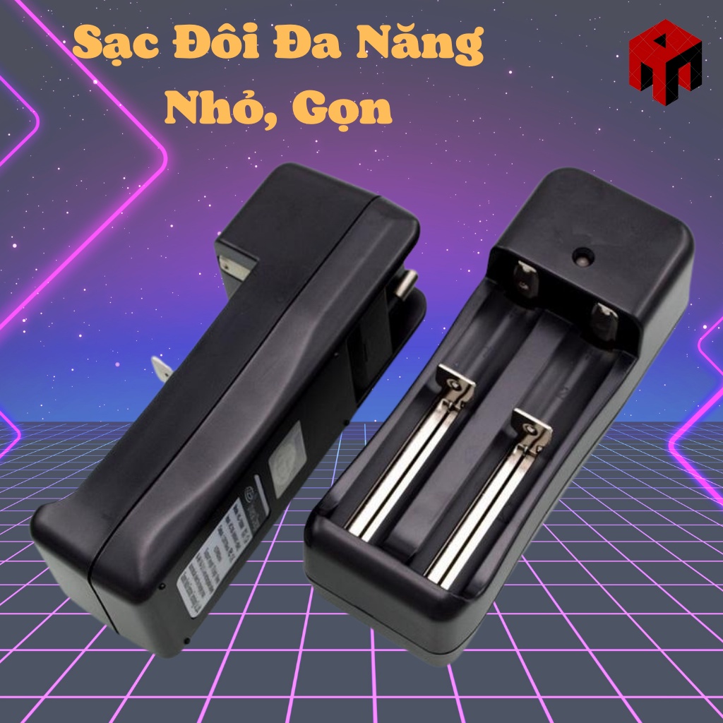 Đang Sale || Loại 1 - Bộ Sạc Đôi Dùng Cho Pin Ultra Fire 3.7V~4.2V - Sạc Pin Các Loại 18650 / 6800 / 4200 / AA / AAA