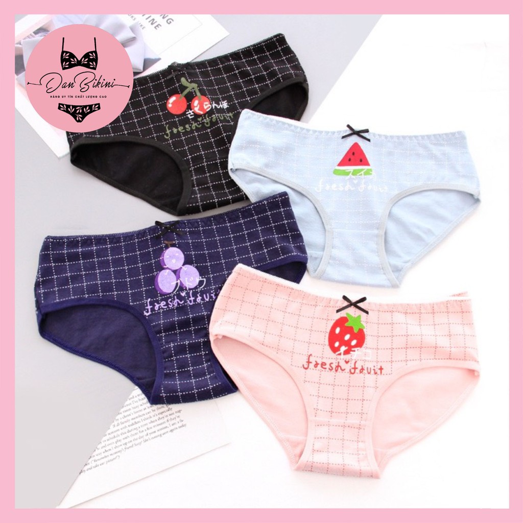 Quần Lót Nữ Cotton 100% kháng khuẩn thiết kế hoa quả tôn dáng sexy mã 030