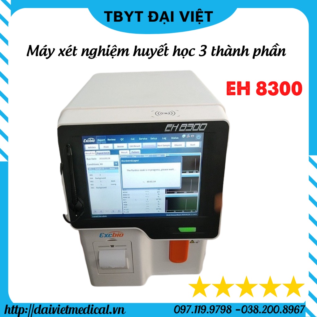 Máy xét nghiệm huyết học 3 thành phần EH 8300 hãng sản xuất EXCBIO
