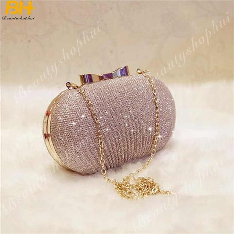 Túi Xách Tay Đeo Vai Đính Nơ Kim Loại Thời Trang Mới Cho Nữ