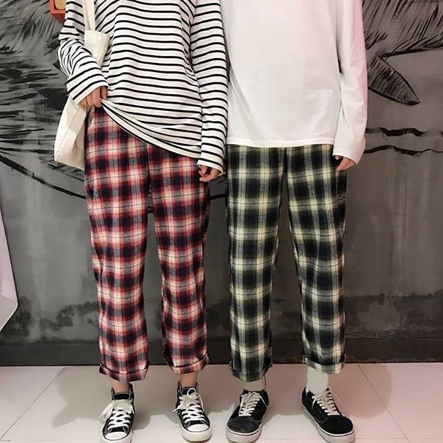 Quần sọc caro retro ulzzang