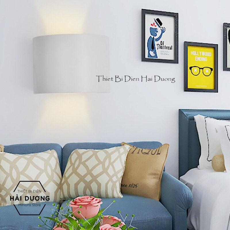 Combo Bộ 3 Đèn Tường Led Tròn Chống Nước Thân Nhôm 378 - 7w gắn tường cầu thang phòng khách cổng nhà sang trọng