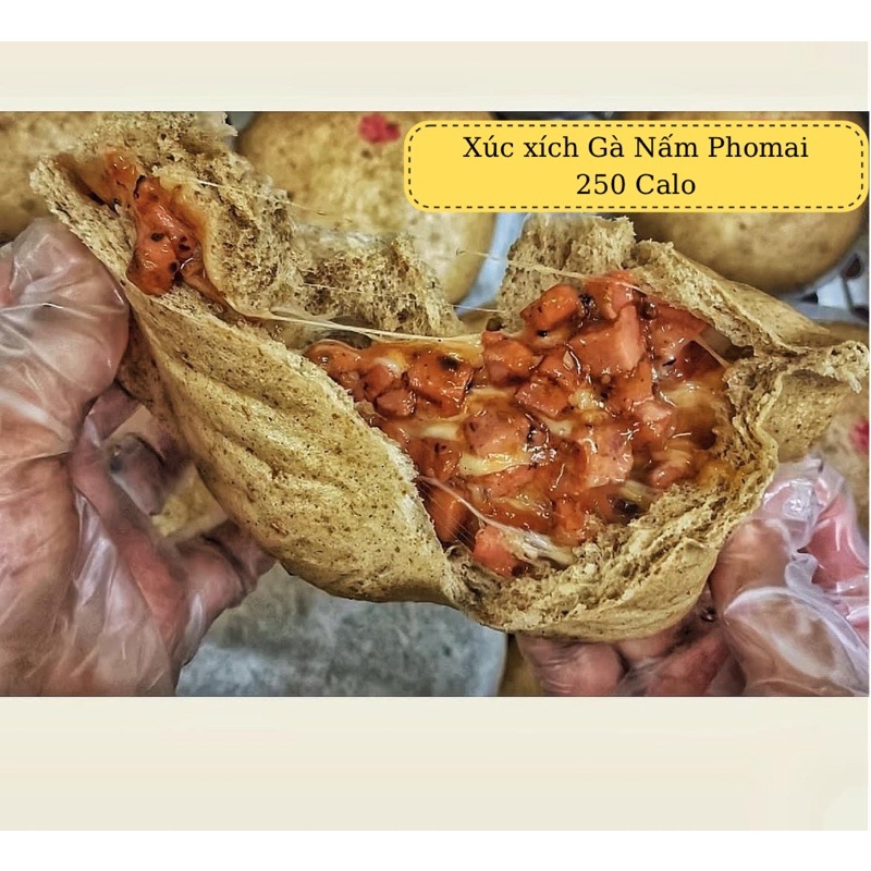 Bánh Bao Nguyên Cám Nhân Xúc Xích Gà Nấm Phomai Eatclean Dành Cho Người Ăn Kiêng