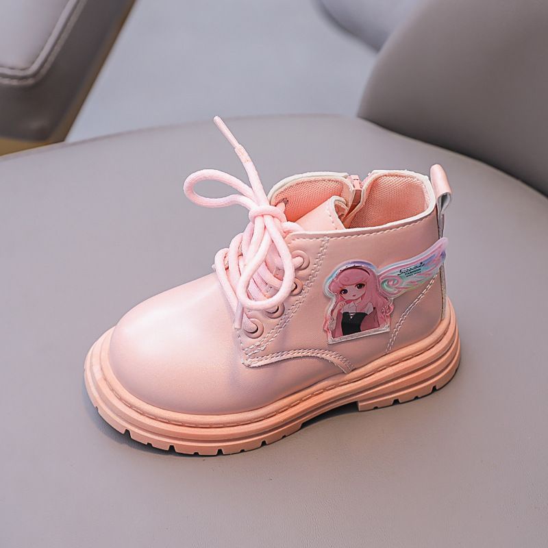 Bốt Bé Gái, Boots Bé Gái Cổ Cao Da Siêu Mềm,Giày Bốt Bé Gái Hình Công Chúa Nhũ Lóng Lánh Siêu Xinh Cho Bé Từ 1-6Tuổi