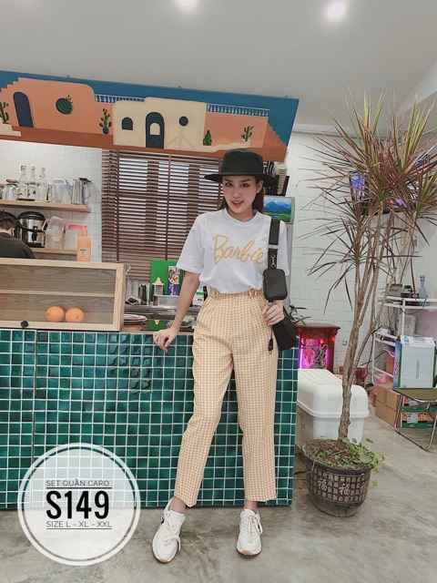 Bigsize Set quần caro S149