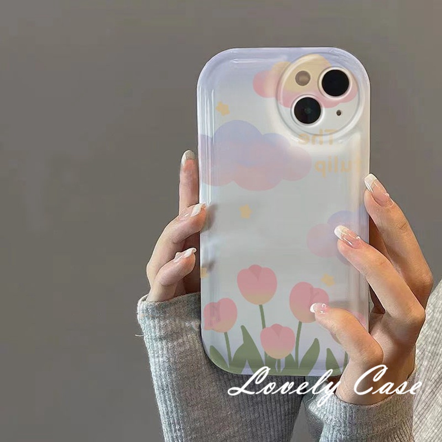 Ốp Điện Thoại Mềm Họa Tiết Hoa Tulip Cho IPhone 14 13 12 11 Pro Max X XR Xs Max 8 7 6 6s Plus SE 2020
