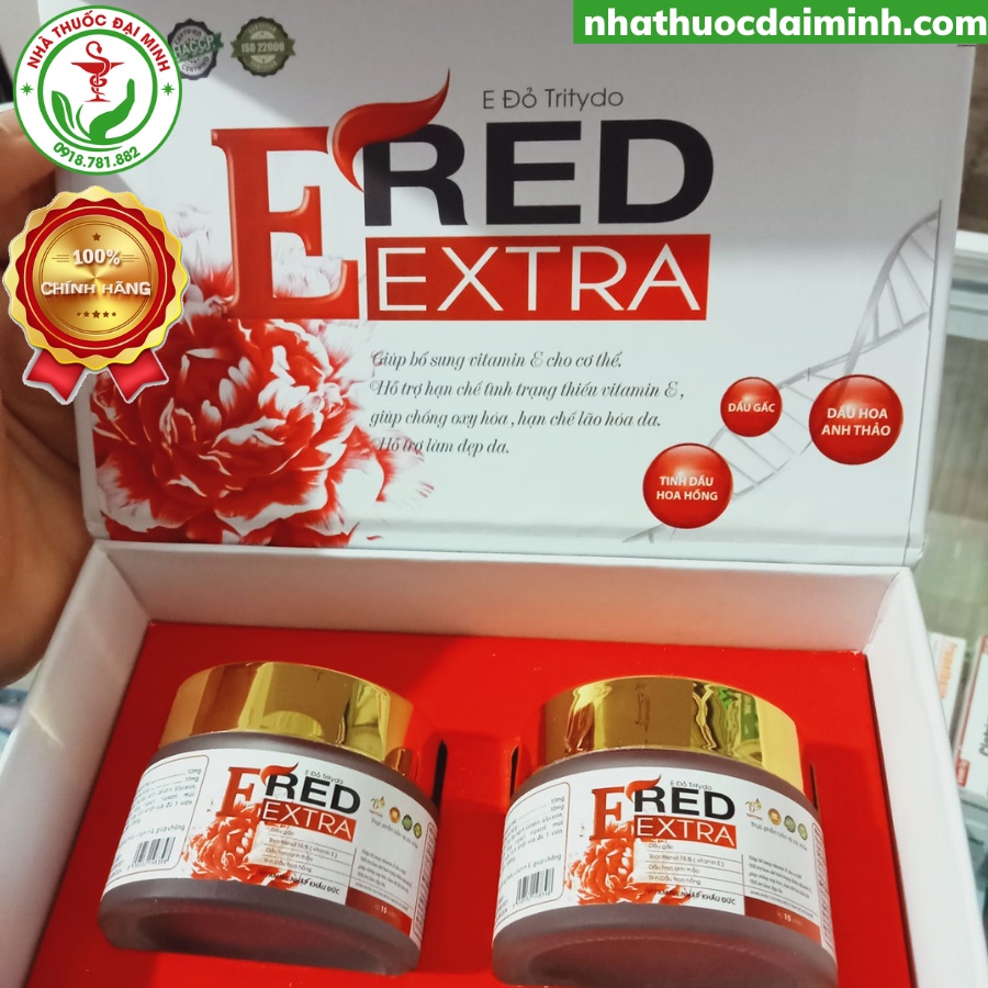 E Đỏ E Red Extra Tritydo Hộp 2 Lọ - Hạn Chế Lão Hóa Da, Hỗ Trợ Làm Đẹp Da