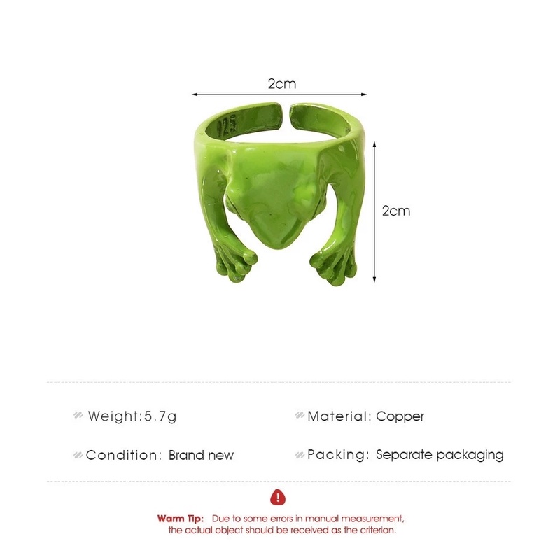 Nhẫn Hở Tùy Chỉnh Bằng Kim Loại Hình Ếch Dễ Thương Cá Tính Thời Trang Dành Cho Nam Nữ