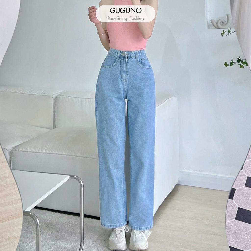 Quần jeans nữ ống rộng GUGUNO
