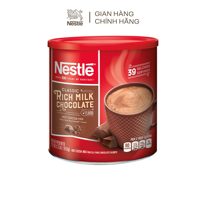 Bột cacao sữa Nestlé Hot Cocoa Mix lon giấy 787.8g