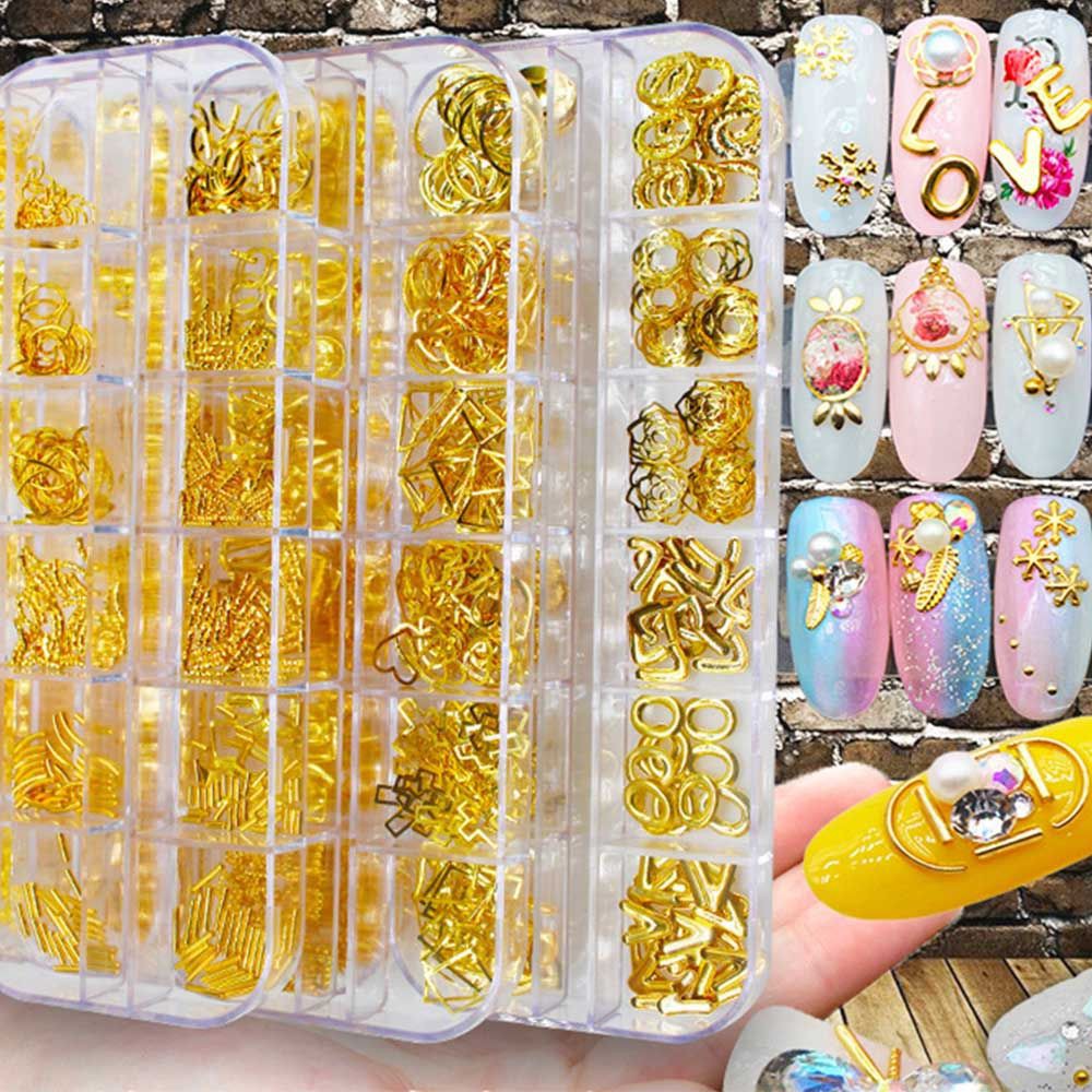 Túi đinh tán kim loại nhiều kiểu dán trang trí móng nghệ thuật