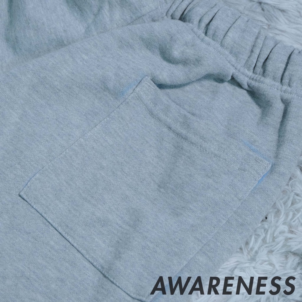 Quần Short Vải Nỉ Cotton Palm Angles Đen Xám - Quần short ngắn thể thao Unisex dây rút thời trang cao cấp - awareness
