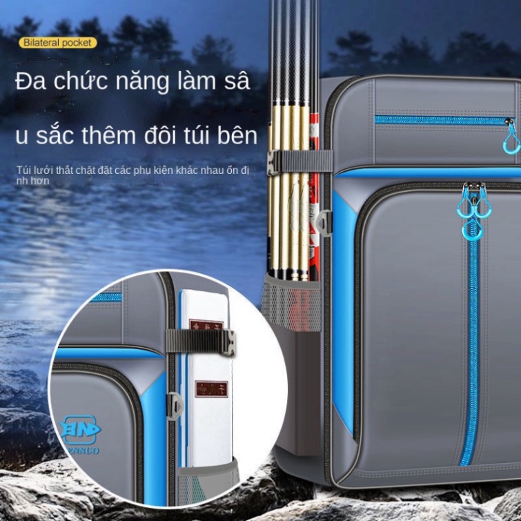 Sale lớn sale Túi đeo vai ghế câu cá đựng đồ ba lô lớn cần chống nước bảo vệ cực đi biển công suất - uy tín - tri ân quý