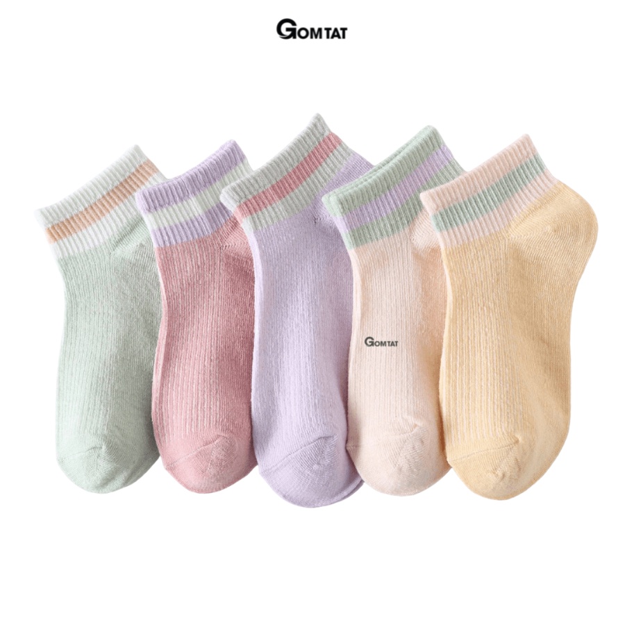 Set 5 đôi tất nữ cổ ngắn GOMTAT họa tiết siêu dễ thương, chất liệu mềm mỏng thoáng mát, êm chân - CB078