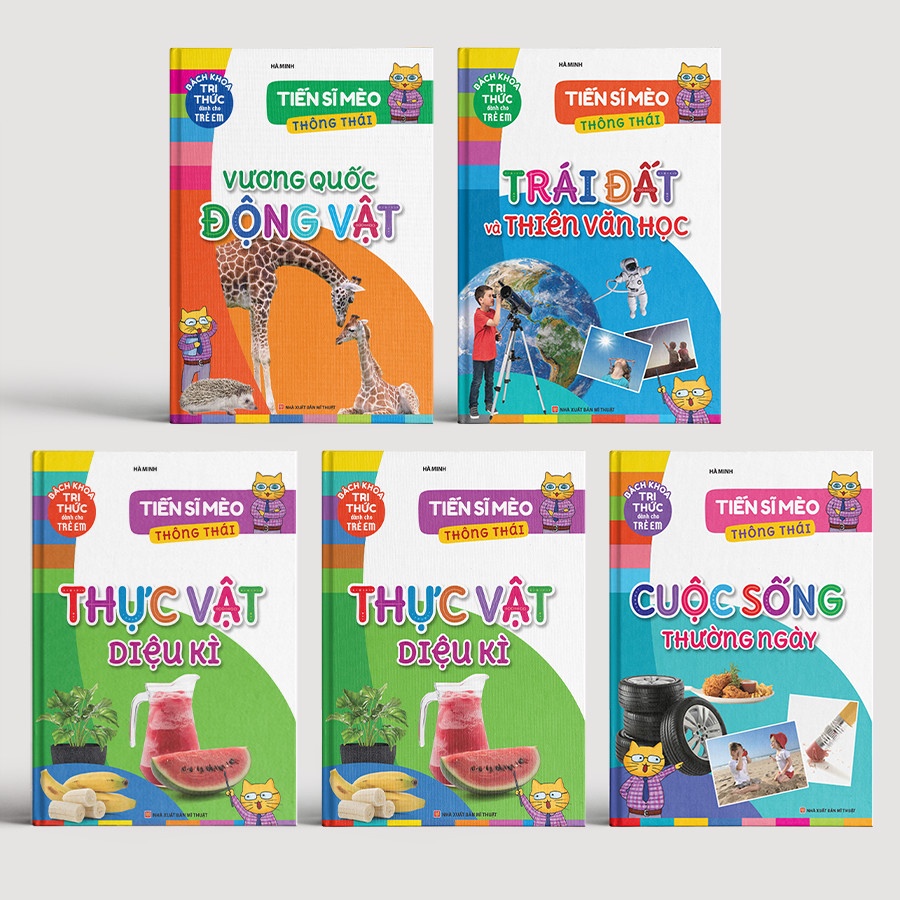 Sách – Bách khoa tri thức – Tiến sĩ Mèo thông thái bộ 5 cuốn TẶNG KÈM SỔ