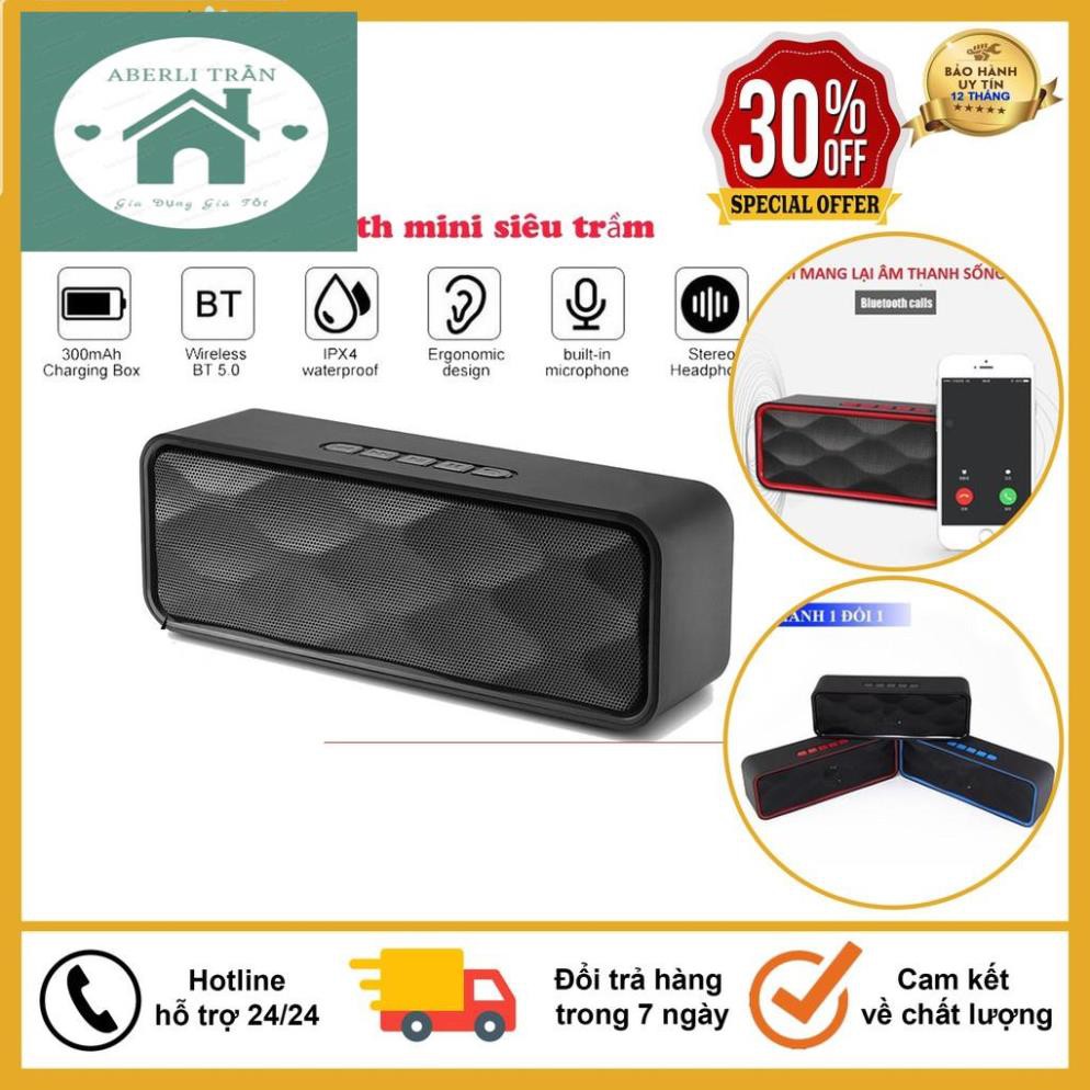 Loa Bluetooth Mini Để Bàn Âm Siêu Trầm, Siêu Ấm, Tích Hợp Loa Kép Cho ÂM Thanh Sống Động, Sắc Nét - Bảo Hành 6 Tháng