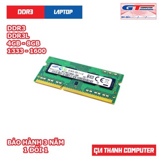 Ram Laptop DDR3, DDR3L 4GB, 8GB Samsung, Micron, Hynix, Kingston Chính Hãng