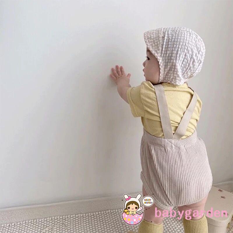 Quần yếm ngắn lưng co giãn 3 màu lựa chọn cho bé trai/ bé gái 0-18 tháng tuổi