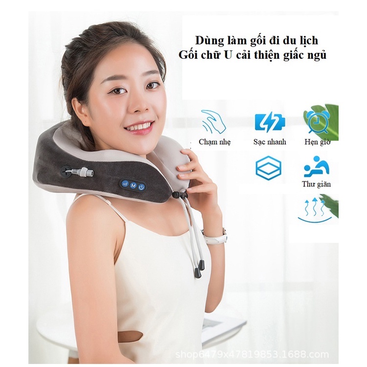 Máy Mát Xa Cổ Vai Gáy Hồng Ngoại J97 Cap Cấp Giúp Thư Giãn Loại Bỏ Các Tình Trạng Đau Đầu, Hoa Mắt, Chóng Mặt