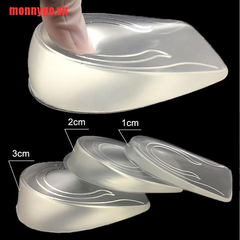 1 Cặp Đế Lót Giày Tăng Chiều Cao Bằng Silicone Dành Cho Nam Và Nữ