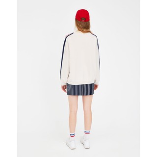Hoodie slogan sọc tay