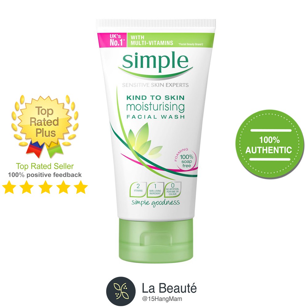 Simple Kind To Skin Moisturising Facial Wash- Sữa Rửa Mặt Cho Da Nhạy Cảm 150ml | BigBuy360 - bigbuy360.vn