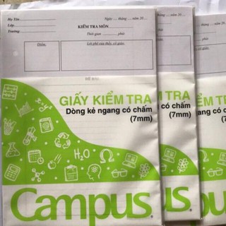 2 TẬP GIẤY KIỂM TRA KẺ NGANG CÓ CHẤM CAMPUS