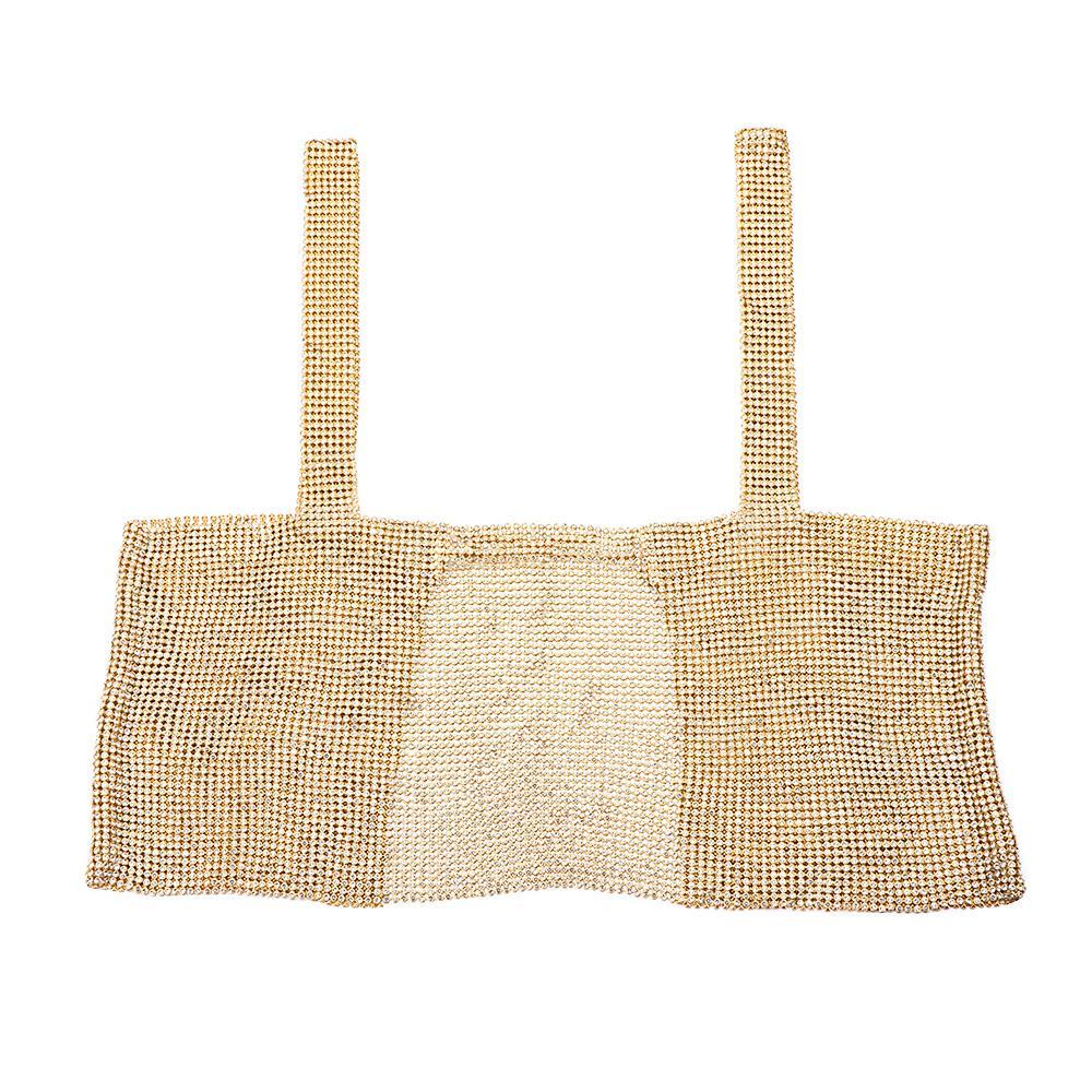 Upstopvn Crop Top Mặc Dự Tiệc|Kim Cương Giả|Kim Tuyến Lấp Lánh Trang Trí Đa Năng