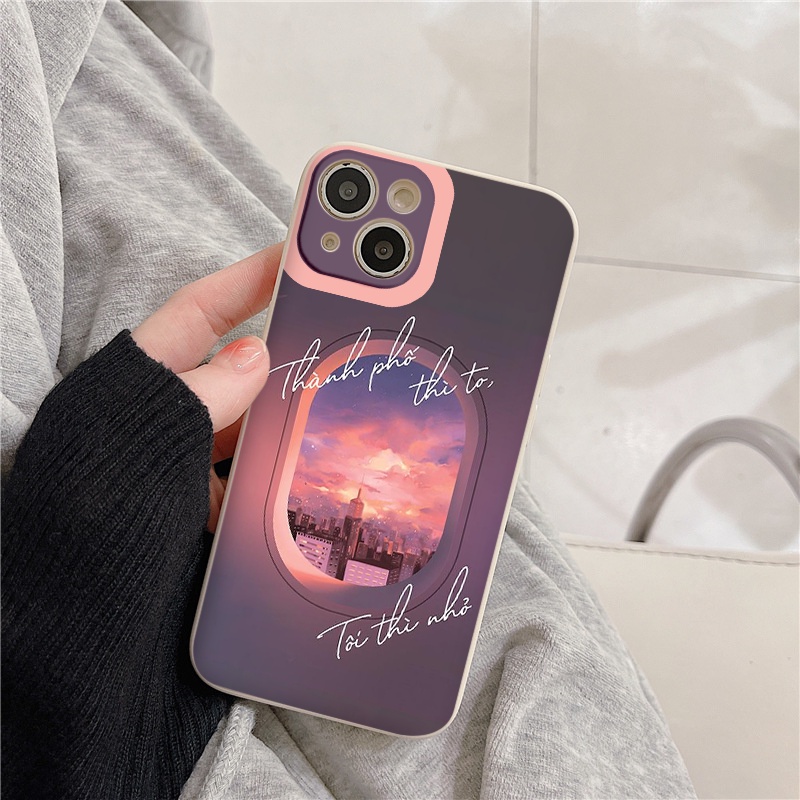 Ốp iphone nội dung &quot;Thành Phố Thì To, Tôi Thì Nhỏ&quot; ốp vuông iphone 11promax 8plus 7plus 13Pro 12Pro X XS XR XSMAX