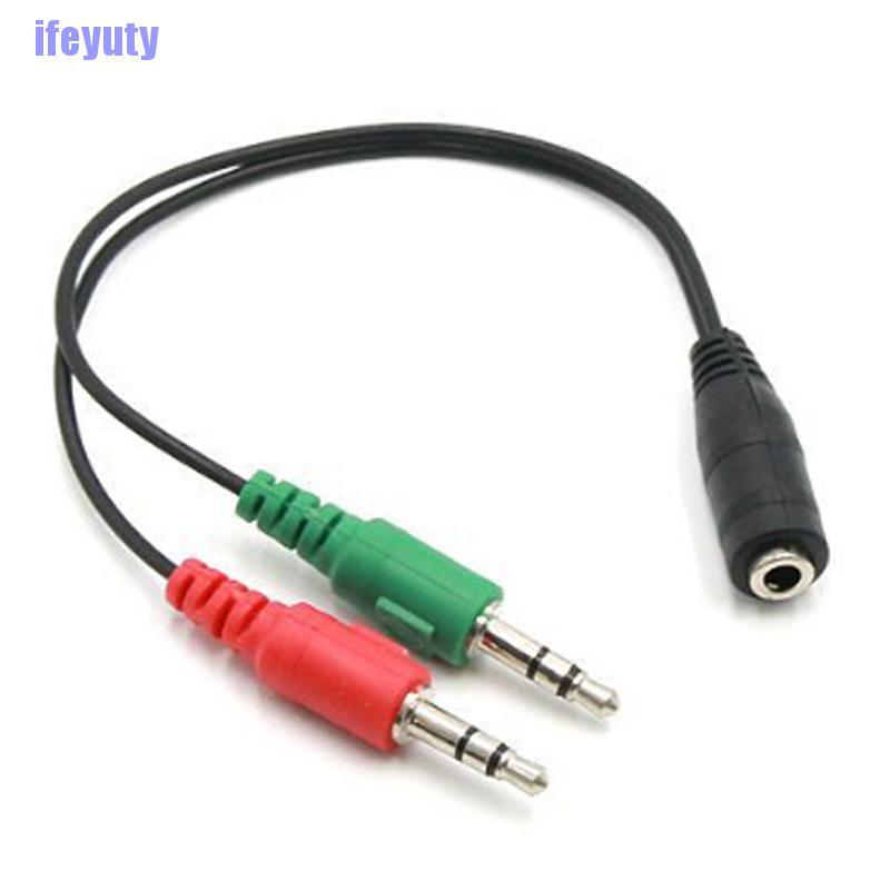 Đầu chia dây tai nghe từ ổ cắm 3.5 sang 2 đầu cắm 3.5 Mic Fe