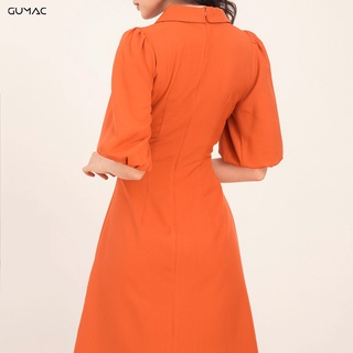 Đầm cổ vest nút bọc DA555 GUMAC