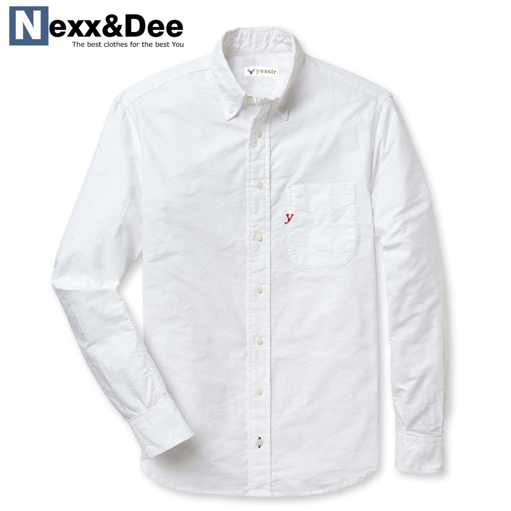 Áo sơ mi nam tay dài Nexx&Dee công sở trắng vải oxford denim jean cao cấp NS012