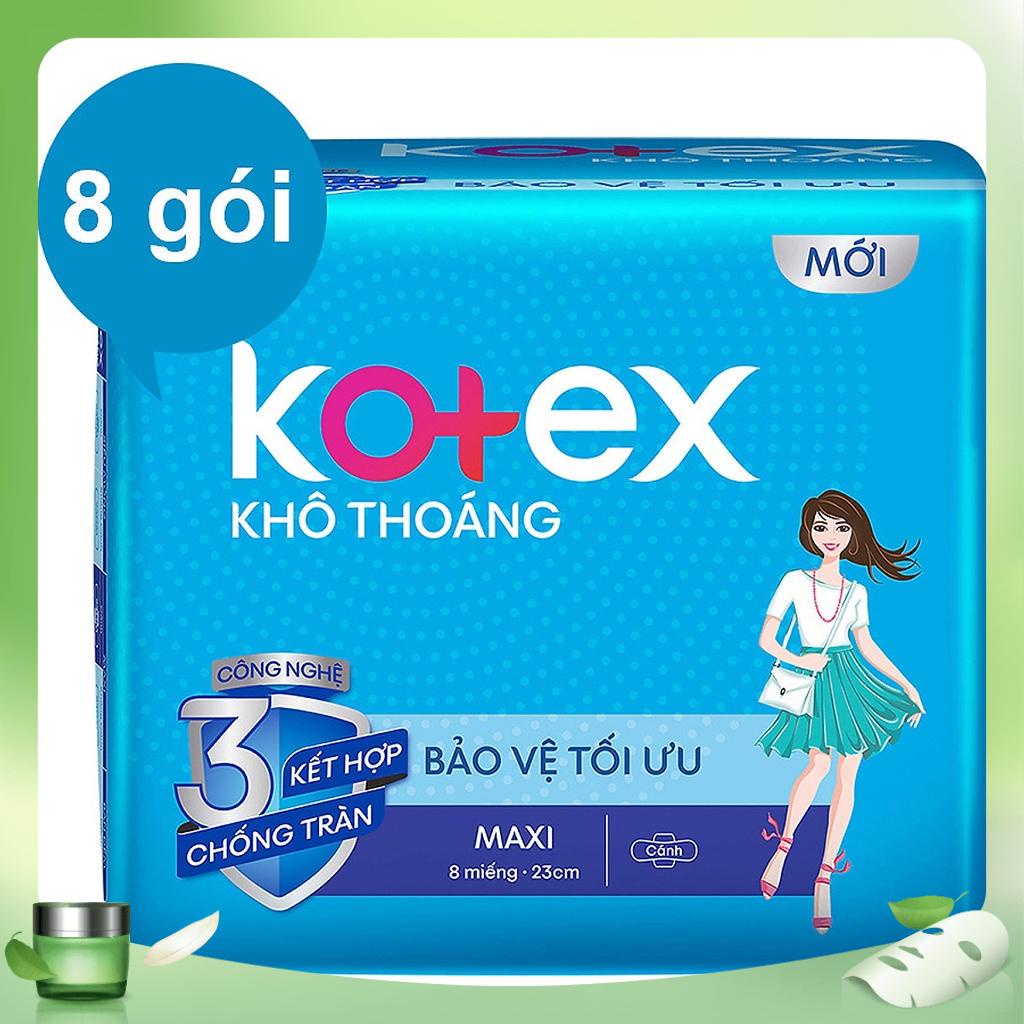 Lốc 8 Gói Băng Vệ Sinh Kotex Khô Thoáng Maxi Cánh