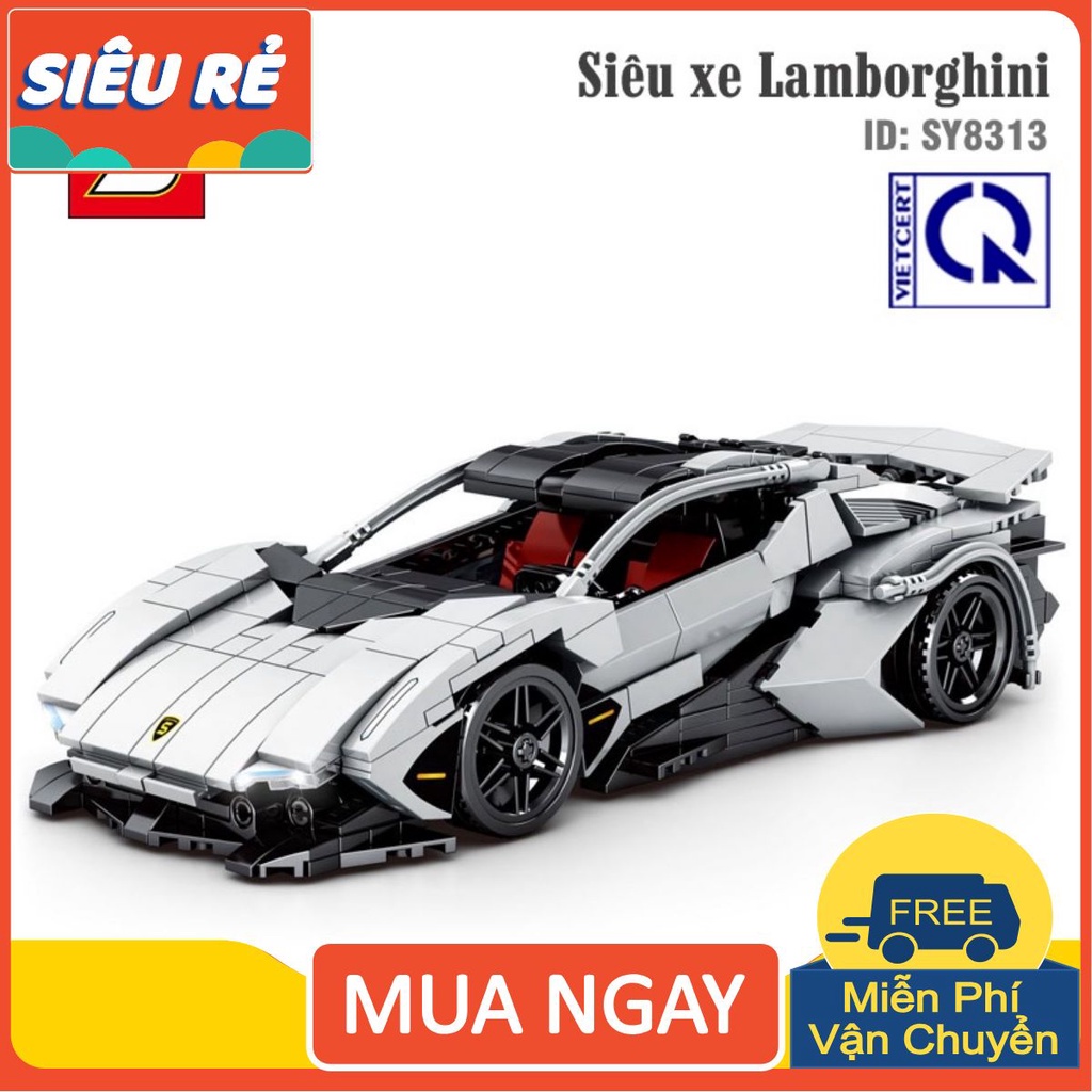 Bộ đồ chơi lắp ráp- đồ chơi lắp ghép mô hình Lamborghini GT chạy cót. Bảo hành 12 tháng toàn quốc