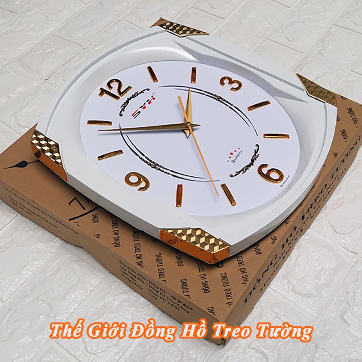 Đồng Hồ Treo Tường KIM TRÔI SYH Hình Oval Cách Điệu – Máy SKM Japan - Thiết Kế 2 Lớp Viền – Bảo Hành 1 Năm – Tặng Pin Ma