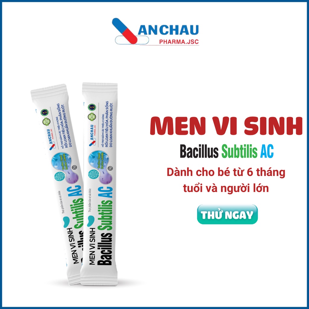 Men vi sinh hỗ trợ tiêu hóa BACILLUS SUBTILUS An Châu cho bé 6 tháng tuổi và người lớn - set dùng thử