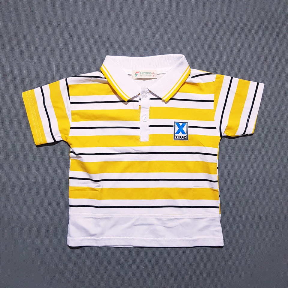 Áo thun cotton sọc cổ bẻ mát mẻ và lịch lãm cho bé trai ( 2 màu xanh và vàng)