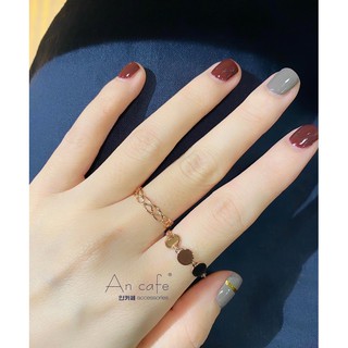 Nhẫn nữ, hàn quốc, trơn, cá tính, ba hình tròn