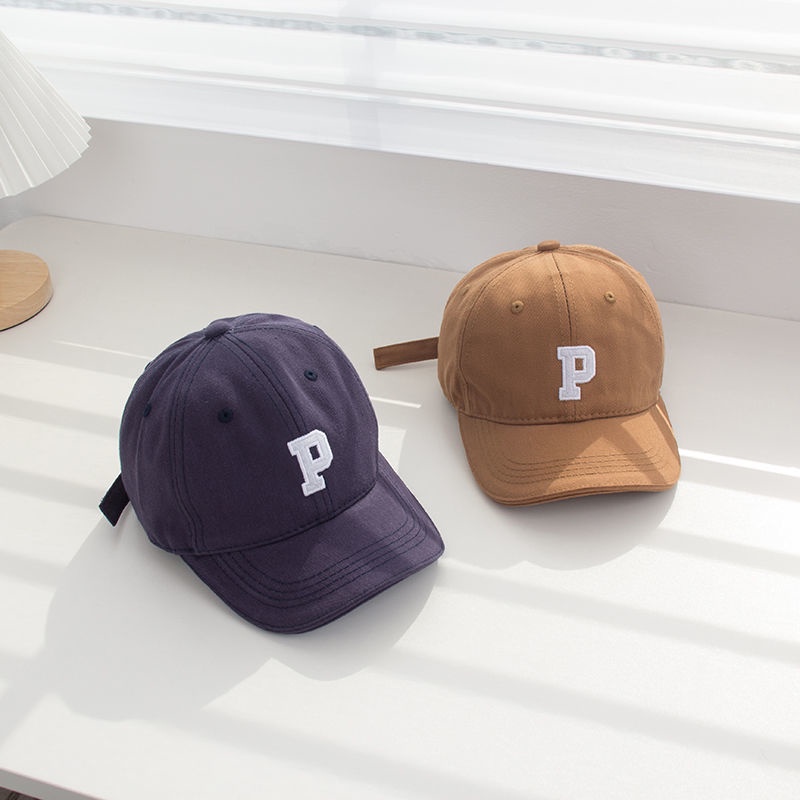 Mũ lưỡi trai thêu chữ P thời trang xuân hè cho bé