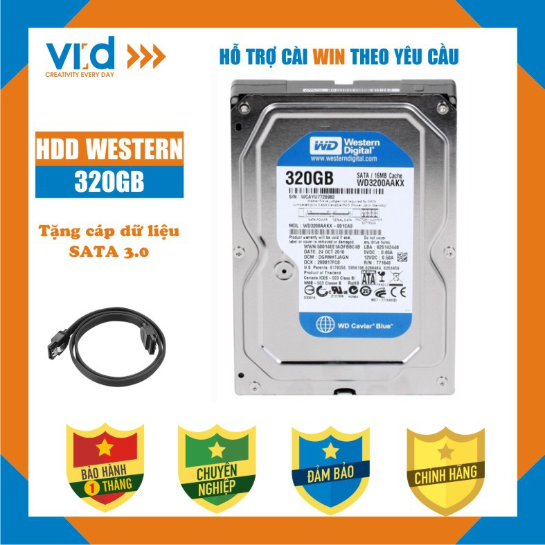 Ổ Cứng HDD PC 3,5&quot; 500GB, 320GB, 250GB Western, Seagate - Tặng cáp sata 3.0 - Hàng nhập khẩu tháo máy đồng bộ - BH 1T