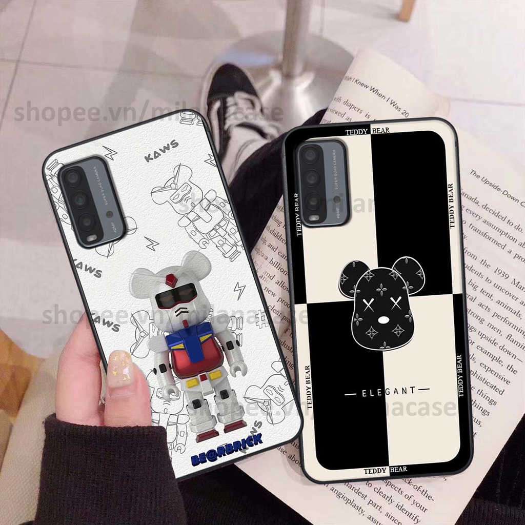 Ốp Xiaomi Redmi 9T gấu be@rBrick gấu Teddy Kaws siêu đẹp, phong cách, cá tính