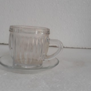 Bộ 6 cốc và 6 đĩa thủy tinh Việt Tiệp cao cấp ( Trắng)