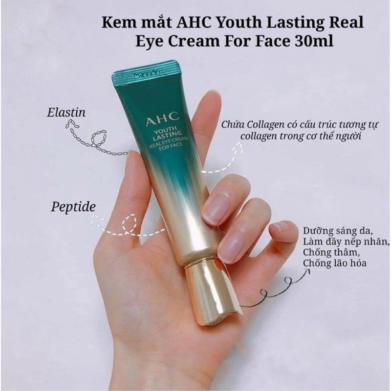 [NEW 2021] Kem Dưỡng Da Vùng Mắt Và Mặt AHC Ageless Real Eye Cream For Face